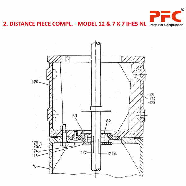 Distance Piece Complete IR 12 & 7 X 7 IHE5 NL Compressor Parts