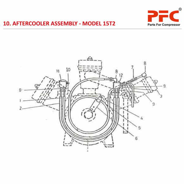 Aftercooler Assembly IR 15T2 Compressor Parts