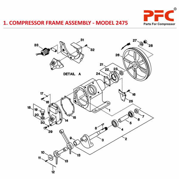 Compressor Frame IR 2475 Air Compressor Parts