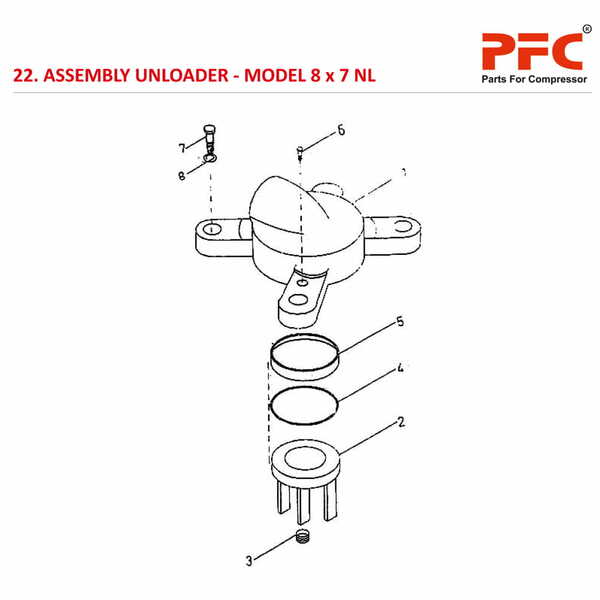 Assembly Unloader IR 8 x 7 ESV NL Compressor Parts