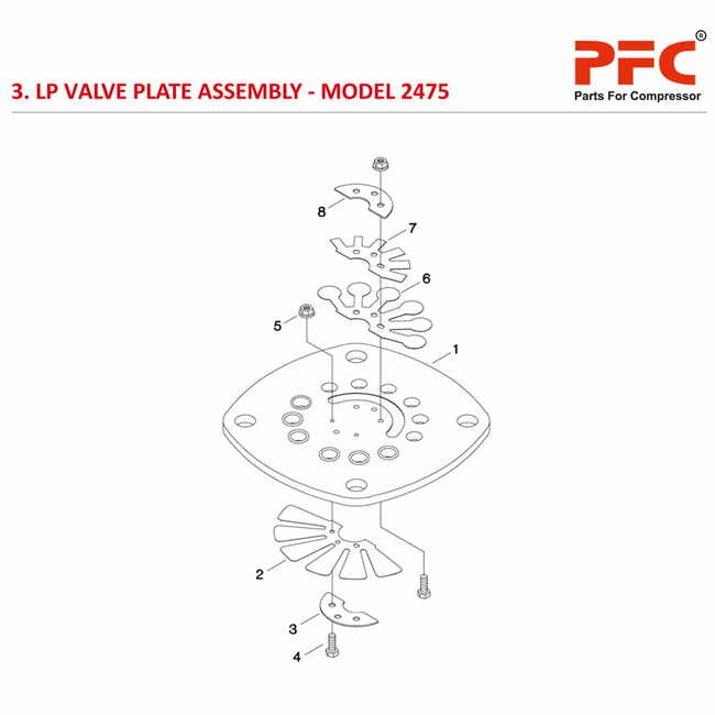 LP Valve Plate IR 2475 Air Compressor Parts