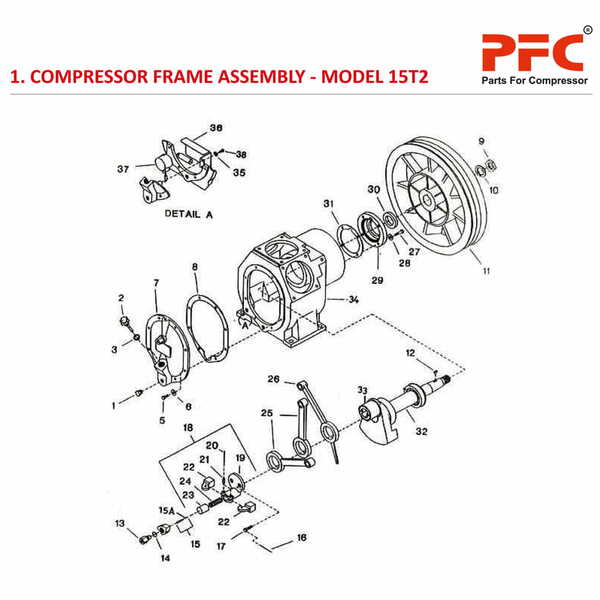 Compressor Frame IR 15T2 Compressor Parts