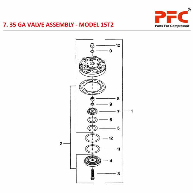 35 GA Valve IR 15T2 Air Compressor Parts