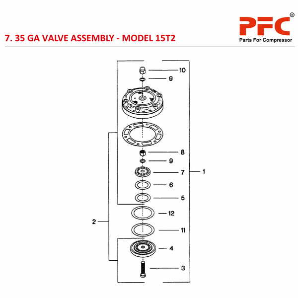 35 GA Valve IR 15T2 Air Compressor Parts