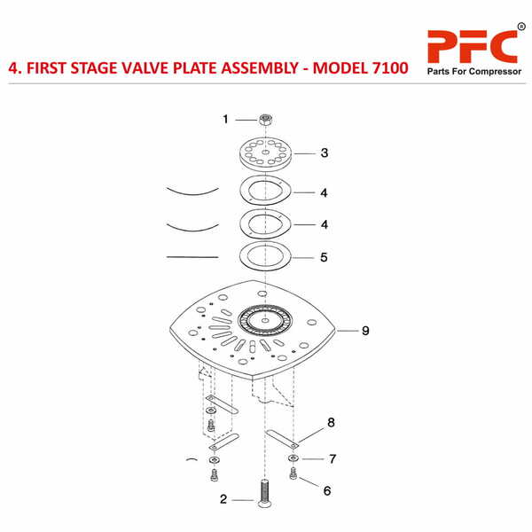 First Stage Valve Plate IR 7100 Compressor Parts