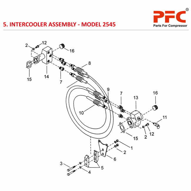 Intercooler IR 2545 Air Compressor Parts