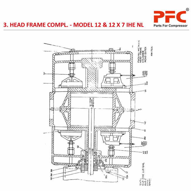 Head Frame Complete IR 12 & 12 X 7 IHE NL Compressor Parts