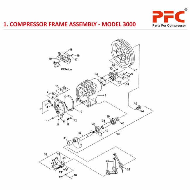 Compressor Frame IR 3000 Air Compressor Parts