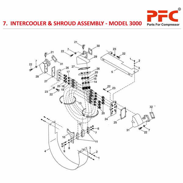 Intercooler IR 3000 Air Compressor Parts